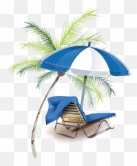 Hd - Chair Umbrella Beach Blue Png,Vacation Png