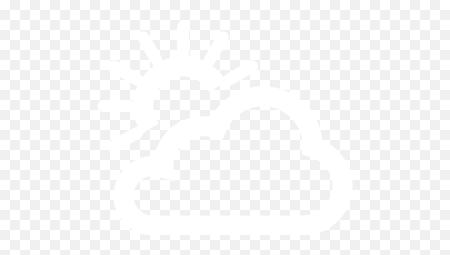 White Partly Cloudy Day Icon - Transparent Weather Icon Black And White Png,Cloudy Png