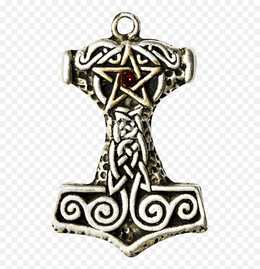 Download Ornate Thoru0027s Hammer Necklace - Zeckos Thors Mjölnir Png,Thor's Hammer Png