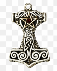 Download Ornate Thoru0027s Hammer Necklace - Zeckos Thors Mjölnir Png,Thor's Hammer Png