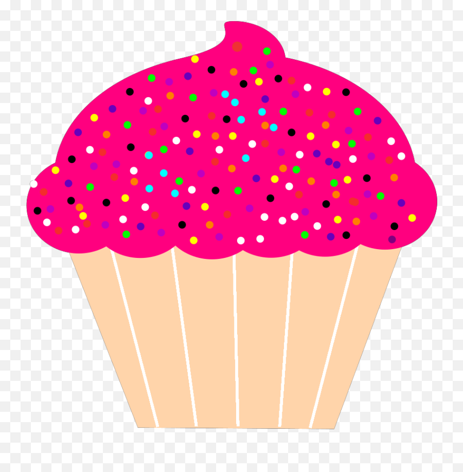 Cupcake With Pink Frosting And Sprinkles Svg Vector - Pop Cake Clipart Png,Sprinkles Png