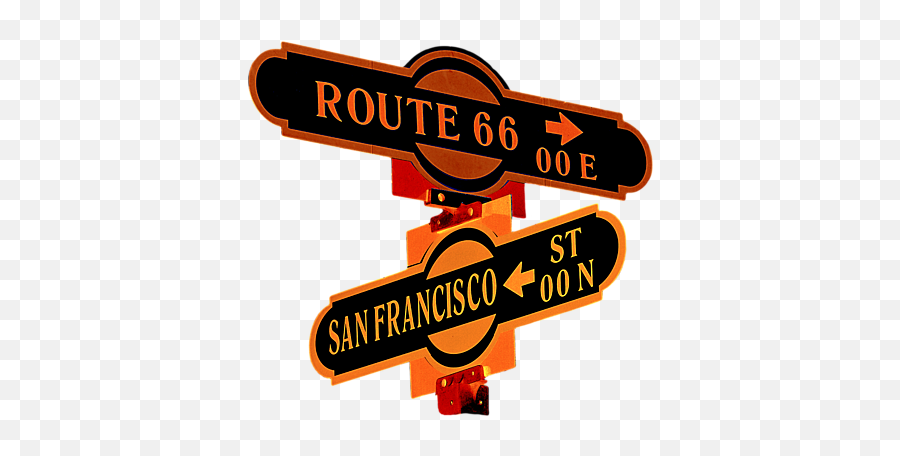 Route 66 Street Sign Stylized Colors Kids T - Shirt Language Png,Route 66 Logo