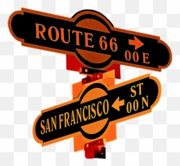 Route 66 Street Sign Stylized Colors Kids T - Shirt Language Png,Route 66 Logo