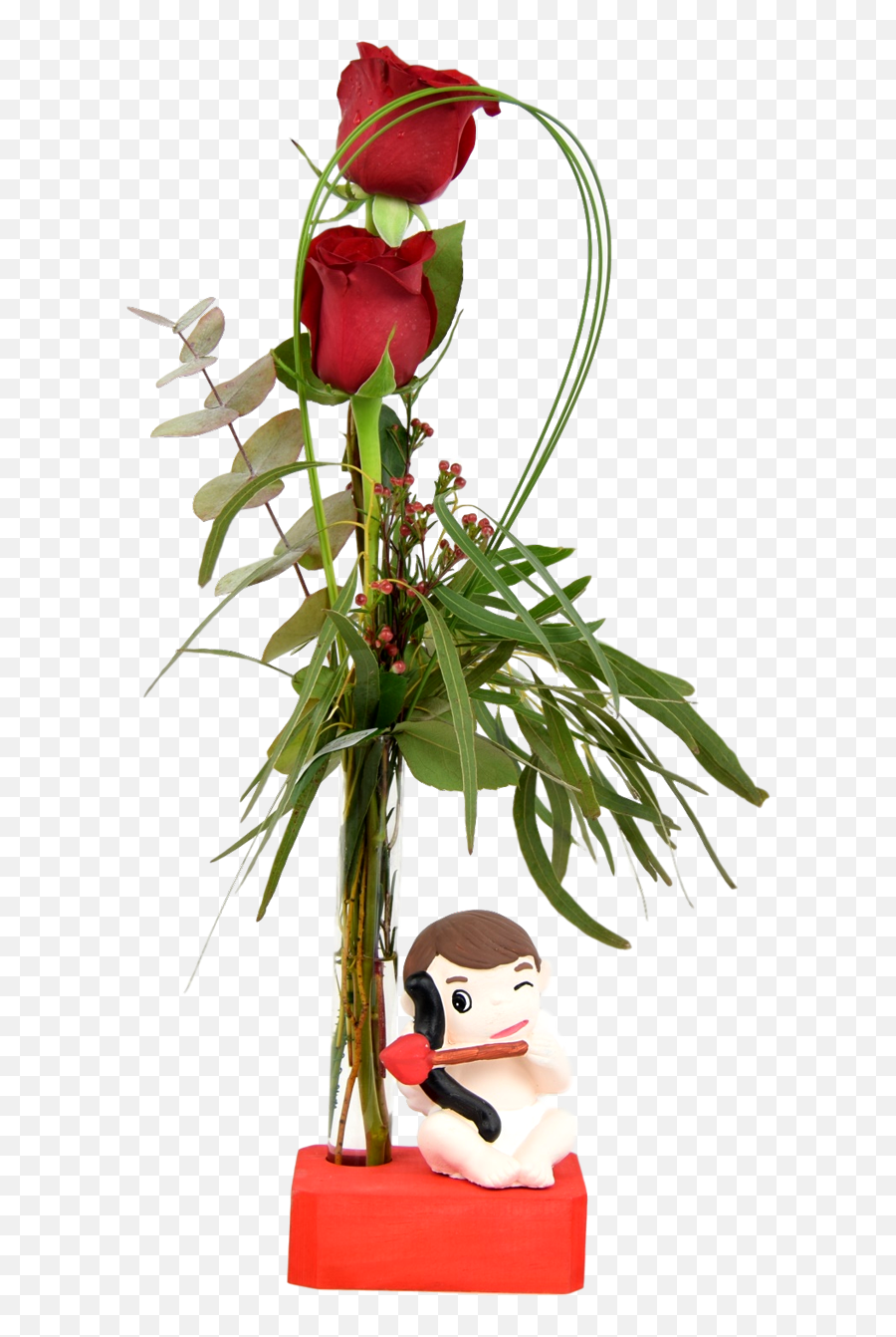 Rosas Rojas Para San Valentín Con Cupido - Fictional Character Png,Rosas Rojas Png