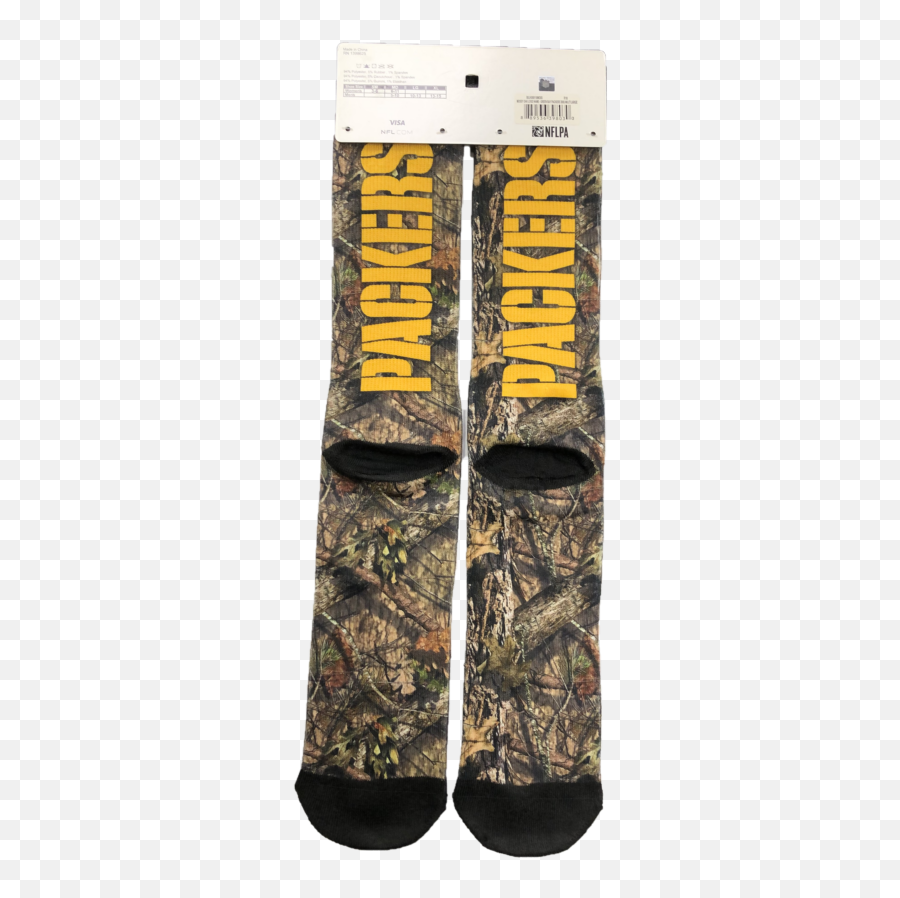 For Bare Feet - Green Bay Packers Menu0027s Logo Mossy Oak Socks Large Green Bay Packers Png,Green Bay Packers Logo Png