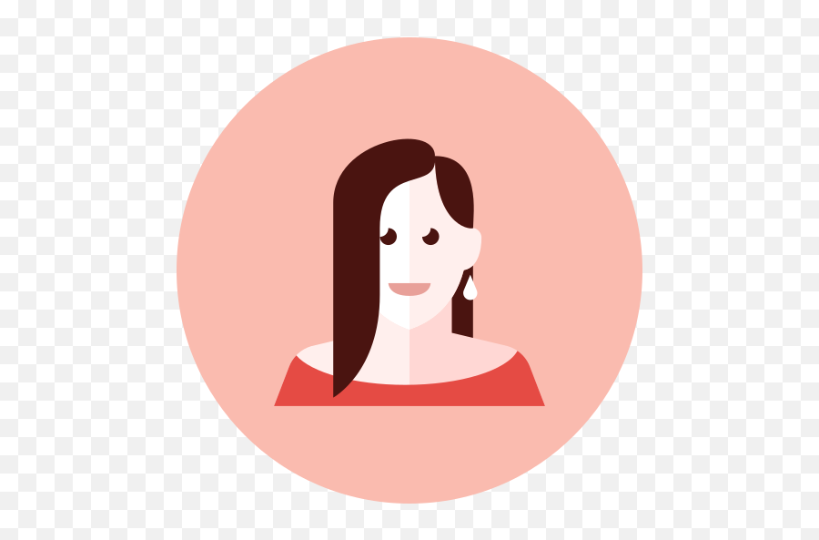 Woman Long Hair Free Icon Of Kameleon Red Round - Icone Femme Cheveux Long Png,Hair Icon