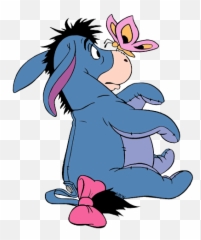 Mickey Mouse Face Eeyore Clip Art 3 - Eeyore With A Butterfly On His Nose Png,Eeyore Transparent