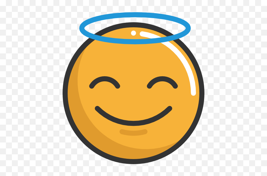 Angel Emoticons Emoji Feelings Smileys Icon - Icon Angel Png,Smile Icon Png