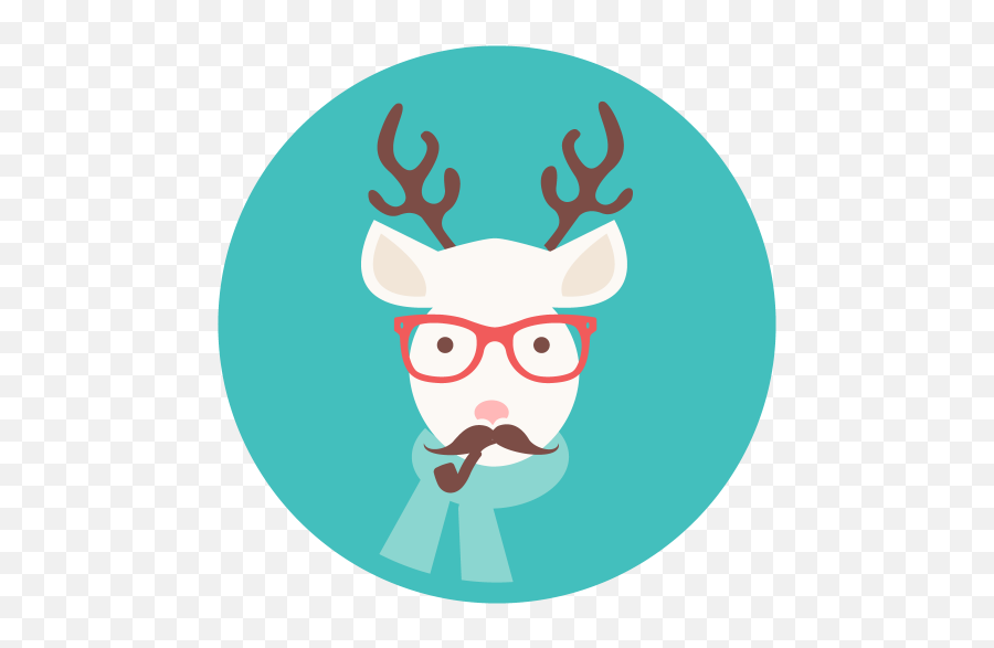 Hipster Deer Christmas Free Icon - Iconiconscom Hipster Navidad Png,Deer Icon