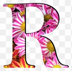 Flower Pattern Letters R - Design Png