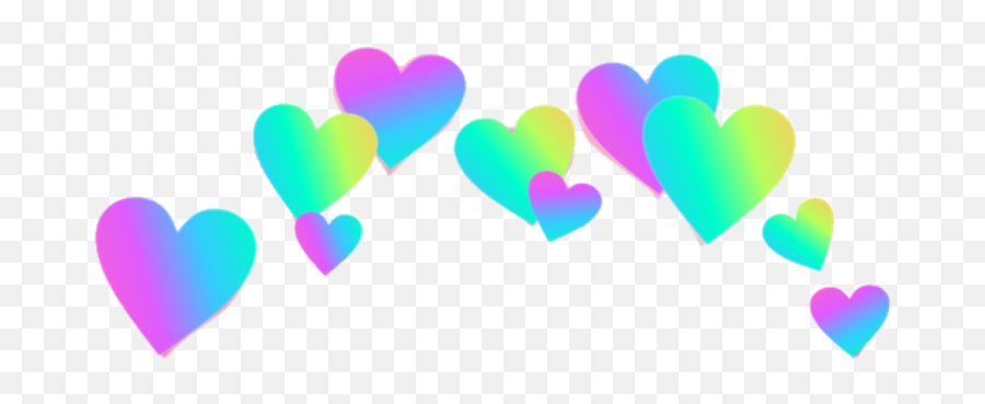 Rainbow Hearts Png Transparent Free For - Picsart Heart Crown,Rainbow Transparent Background
