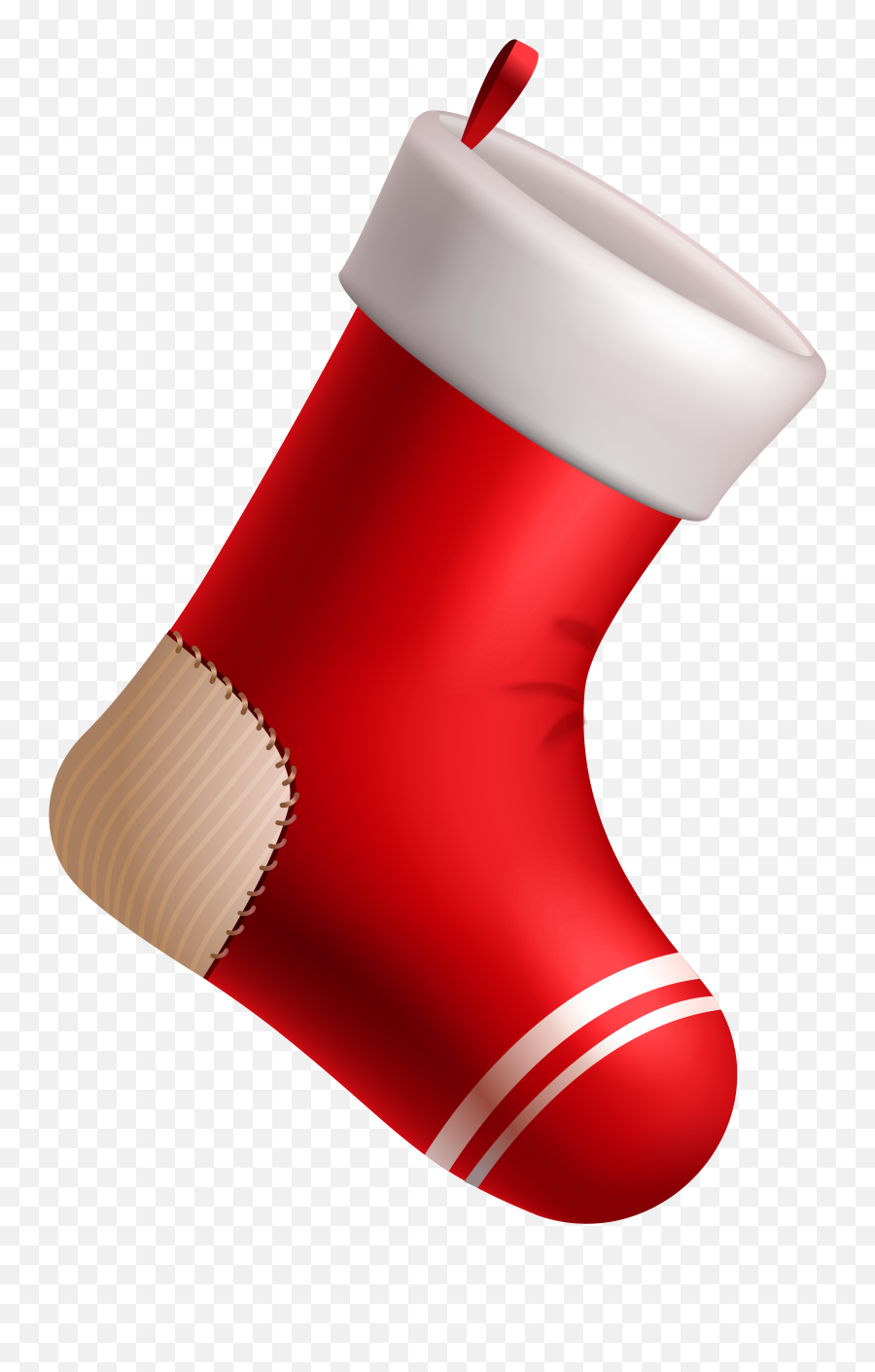 Red Stocking Clipart Png - Transparent Background Christmas Stocking,Stocking Png