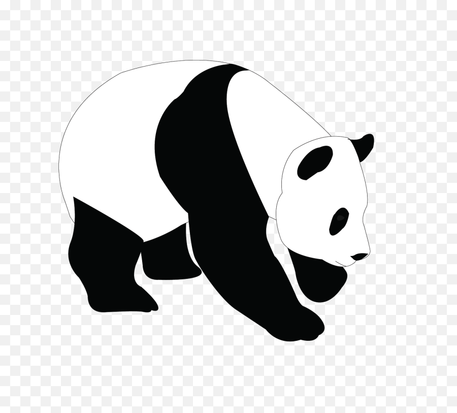 Panda Silhouette Png - Panda Head Vector Free Download Clip Art Panda Black And White,Bear Silhouette Png