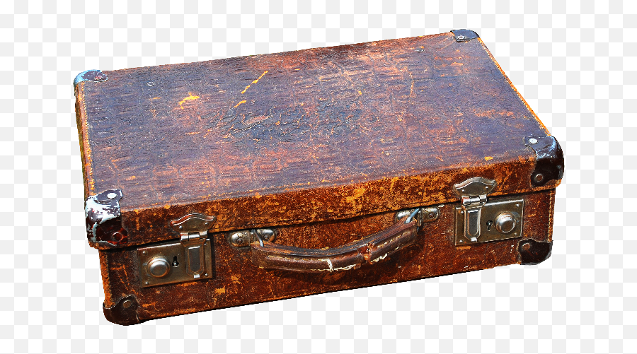 Vintage Leather Suitcase Png - Old Suitcase Png,Suitcase Png