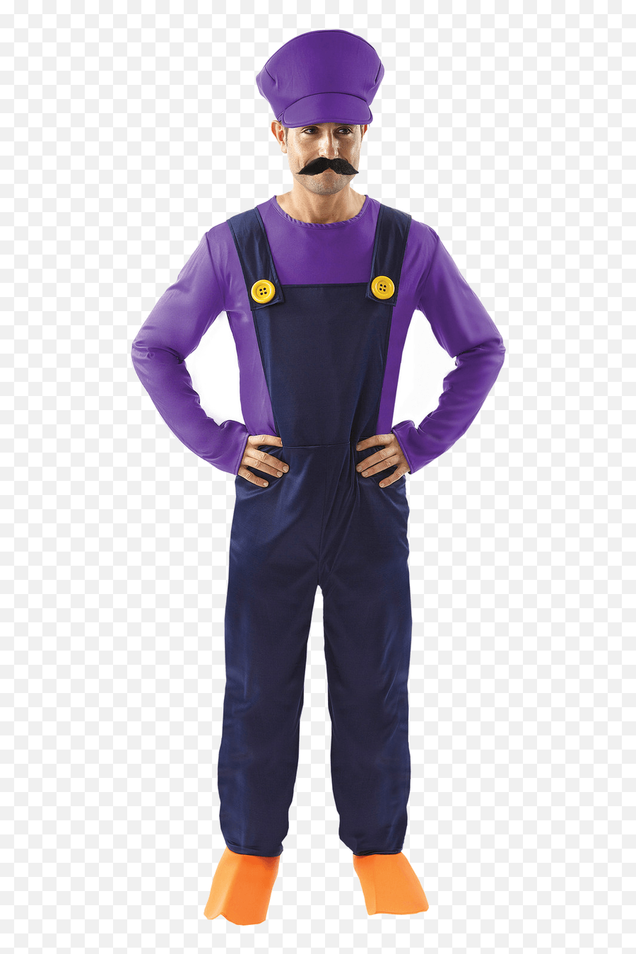 Mens Waluigi Super Mario Costume - Fly Racing Black Gear Png,Waluigi Transparent