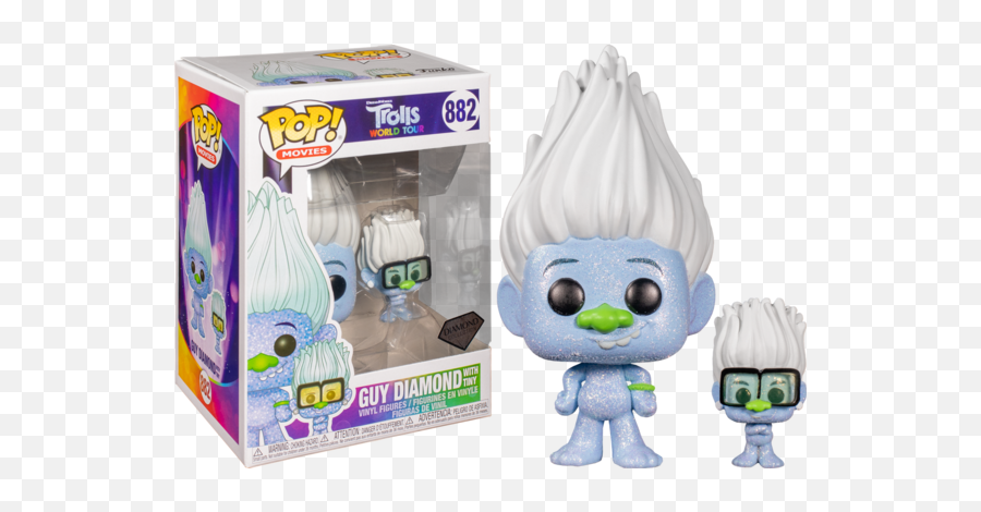 Funko Pop Trolls World Tour - Guy Diamond With Tiny Diamond Glitter 882 Trolls World Tour Pop Png,Trolls Png