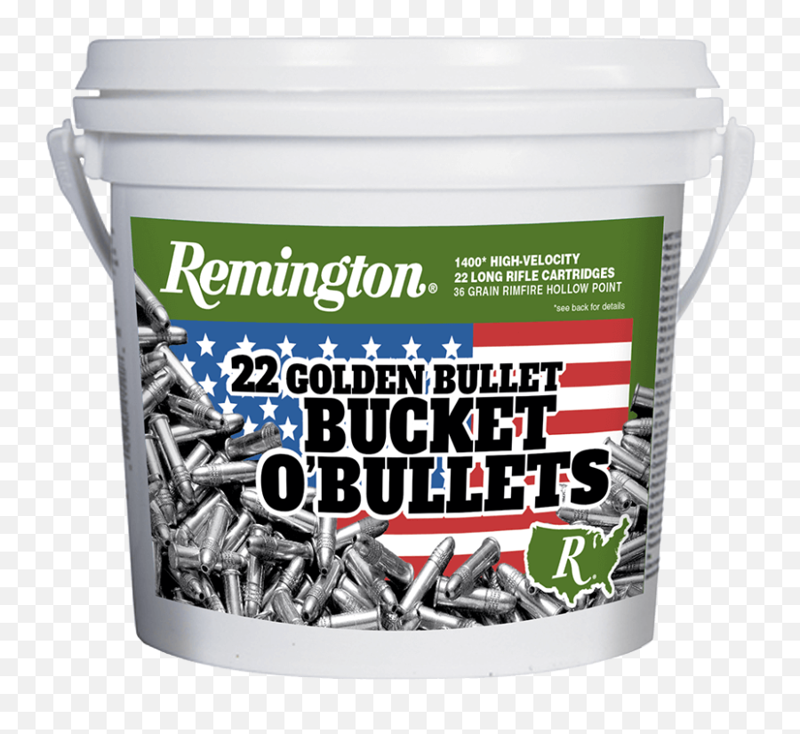Remington 22lr Golden Bullet Bucket Ou2019 Bullets - Remington Bucket Of Bullets Png,Bullets Transparent