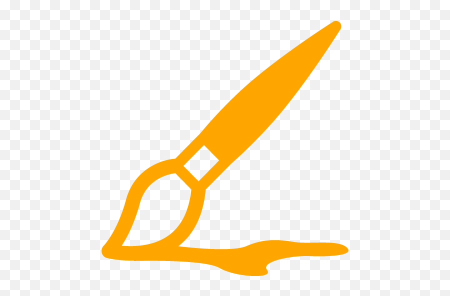 Orange Brush 4 Icon - Free Orange Brush Icons Icon Paint Brush Png,Icon Brushes