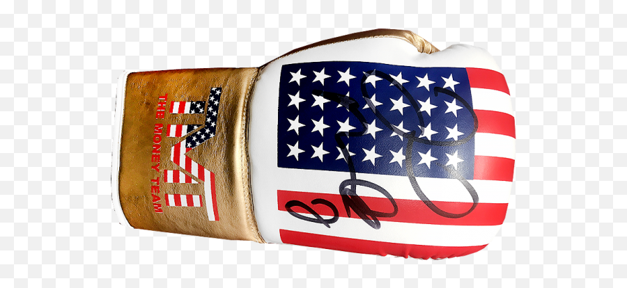Floyd Mayweather Signed Gold Usa Legends Glove - Flag Of The United States Png,Floyd Mayweather Png