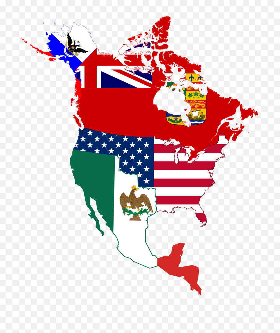 Filenorth American Historic Flag Mappng - Wikimedia Commons Map Of Canada,Mexican Flag Png
