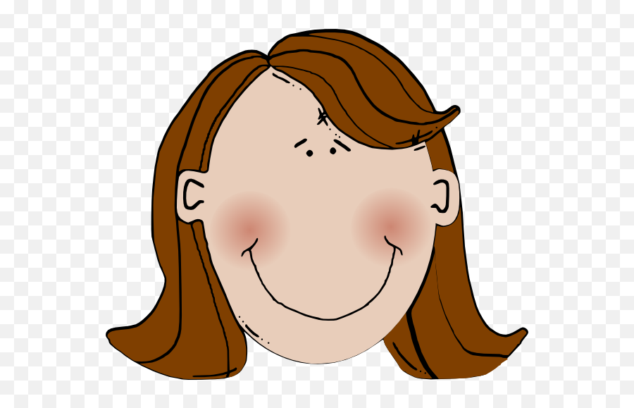 Brown Hair Clip Art - Vector Clip Art Online Cartoon Brown Hair Woman Png,Brown Hair Png