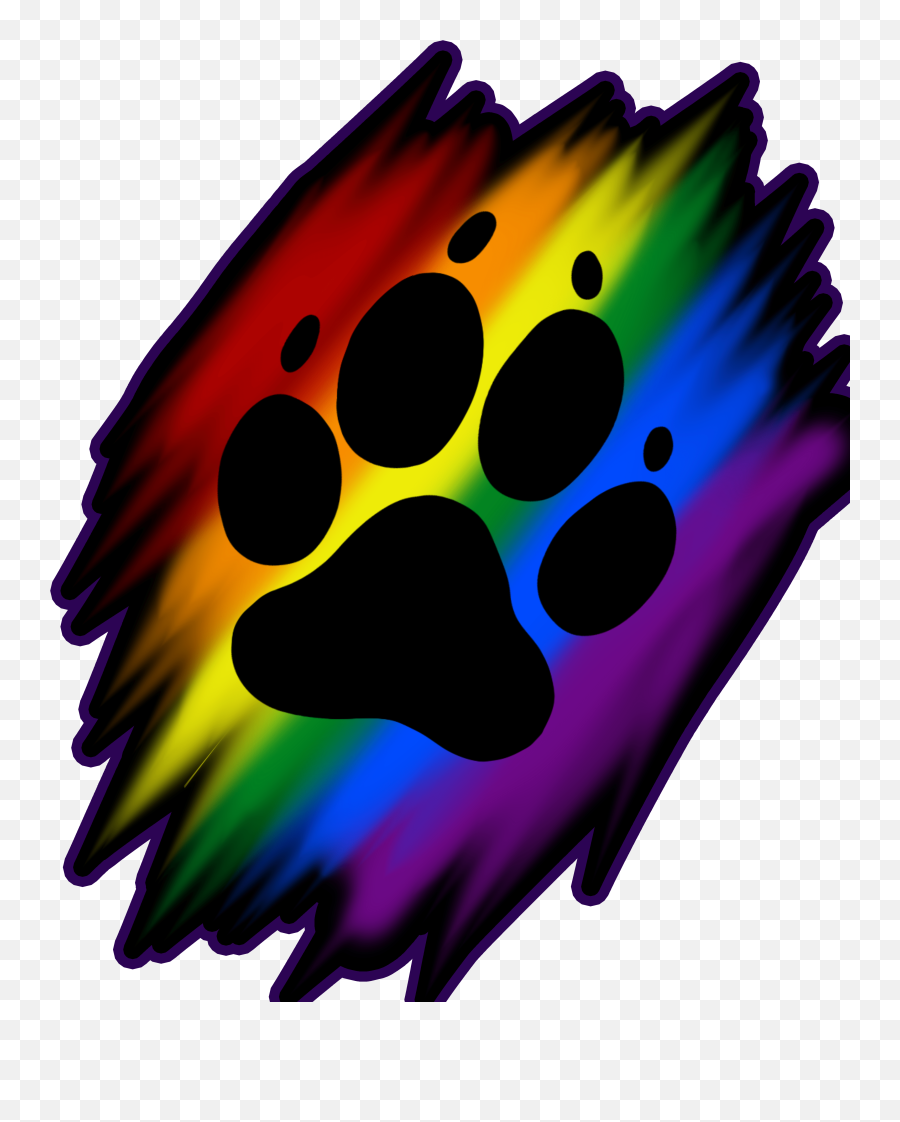 Rainbow Paw Print Art - Rainbow Paw Print Png,Rainbow Clipart Transparent Background