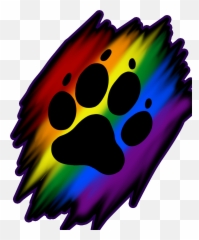 Rainbow Paw Print Art - png