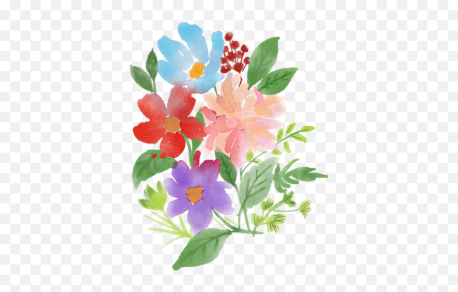 Watercolour Flowers Bouquet Spring - Free Image On Pixabay Printemps Aquarelle Fleur Png,Bougainvillea Png