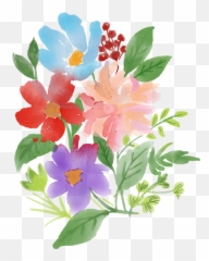 Watercolour Flowers Bouquet Spring - Free Image On Pixabay Printemps Aquarelle Fleur Png,Bougainvillea Png