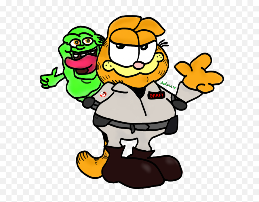 Image 81488 Artistlildin0saur Gameghostbusters Garfield - Cartoon Png,Slimer Png