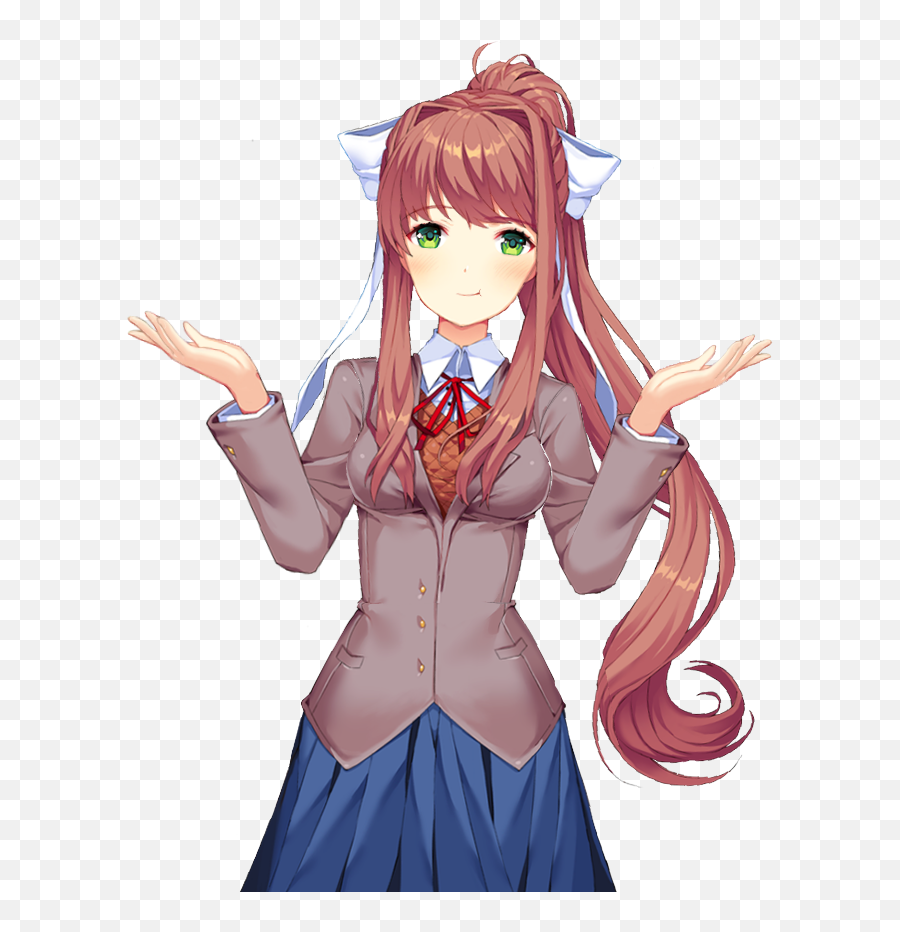 View Samegoogleiqdbsaucenao Monika - Doki Doki Literature Club Monika Png,Shrug Png