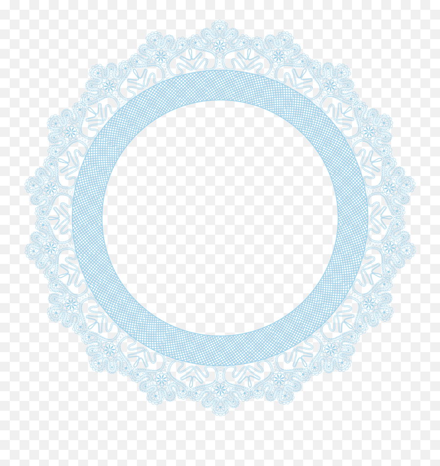 Pale Blue Lace Frame - Circle Png,Lace Circle Png