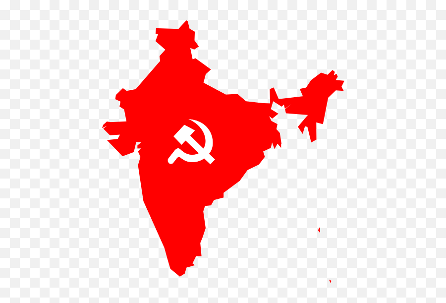 Communist Party Of India Flag Png Image - Communist India Map,Communist Flag Png
