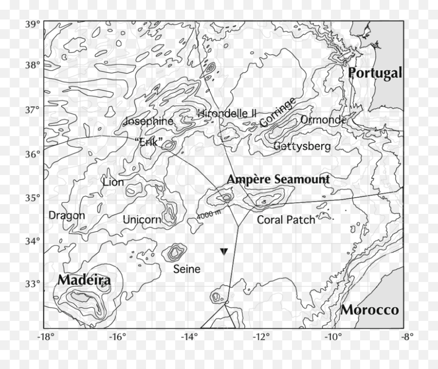 The Horseshoe Seamount Chain Location Of Reference - Horseshoe Seamounts Png,Horseshoe Transparent