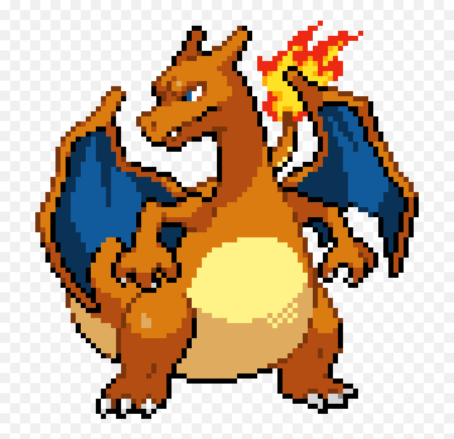 Pokemon Pixel Art Charizard Clipart - Shiny Charizard Pixel Art Png,Charizard Transparent