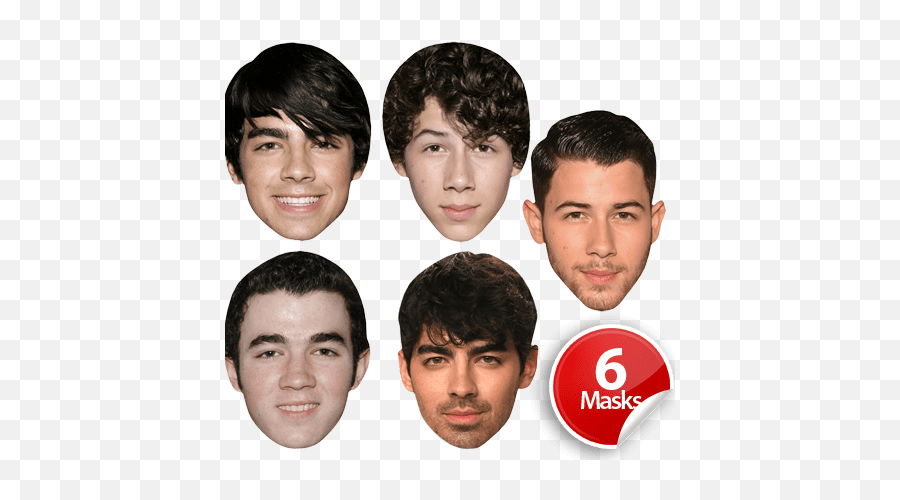 Jonas Brothers Mask Pack - Celebrity Cutouts Jonas Brothers Face Cutouts Png,Jonas Brothers Logo