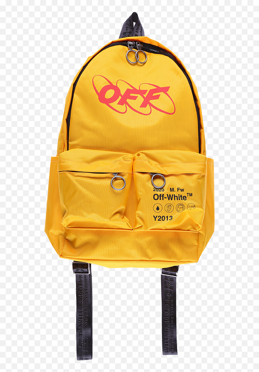 Off - White Industrial Y013 Backpack Yellow Off White Yellow Industrial Backpack Png,Off White Logo Transparent