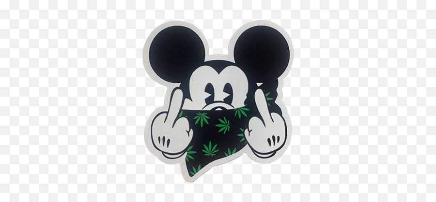 Mickey Mouse Weed Sticker - Mickey Mouse Middle Finger Png,Middle Finger Logo