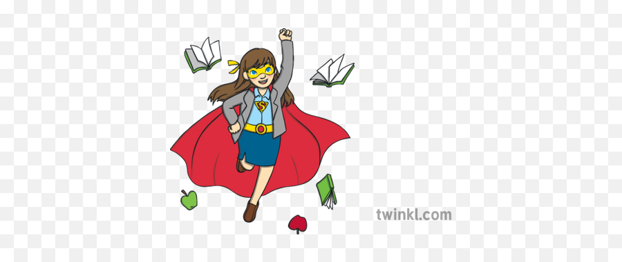 Superhero Teacher Flying Female School Superpower Super Hero - Bay Area Disc Association Png,Super Heroes Icon