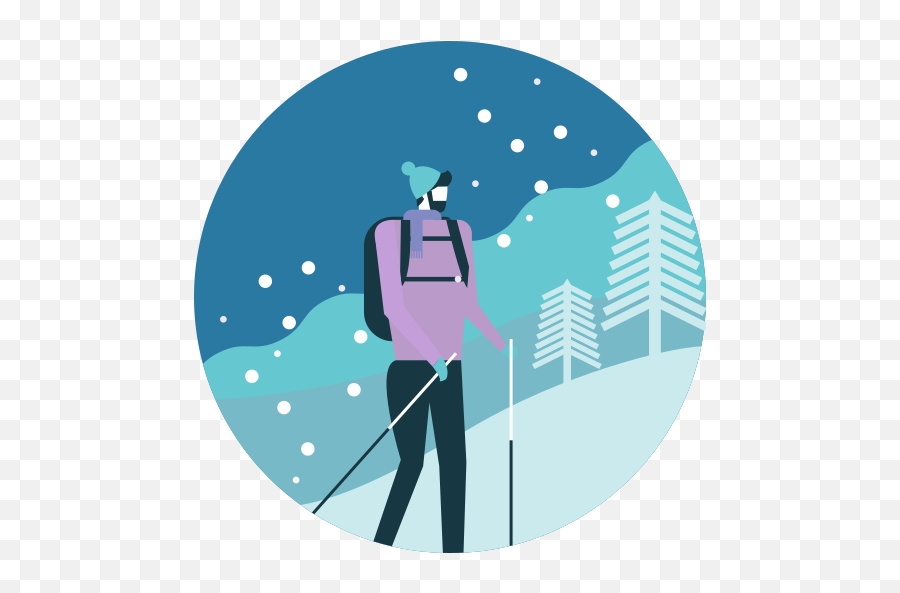 Activity Backpack Hiking Man Mountain Tree Winter Free - Mountain Climbing Backpack Infograph Icon Png,Hike Icon