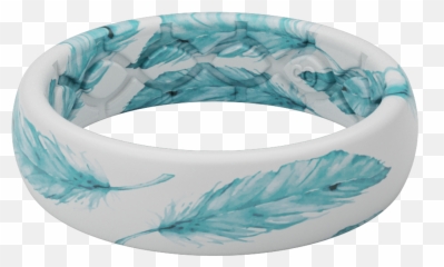 Soar Teal Ring - Silicone Wedding Band Women Unique png