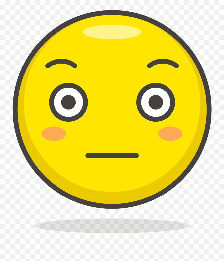 065 - Emoji With Worried Face Png,Flushed Emoji Png
