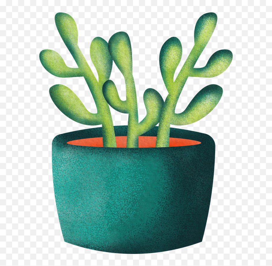 Painted Potted Succulent In A Green Pot - Photos By Canva Flowerpot Png,Succulent Transparent Background