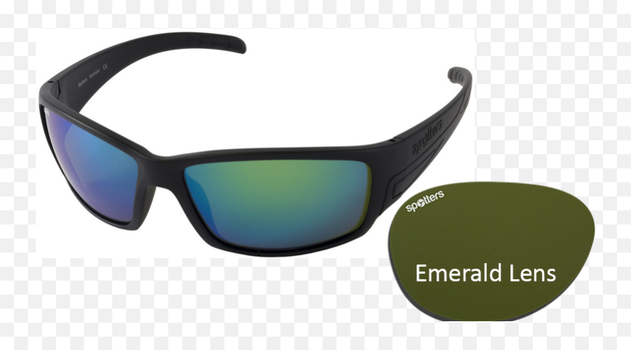 Spotters Sunglasses - Chaos Matt Black Frame With Emerald Lens Sunglasses Png,Chaos Emerald Png
