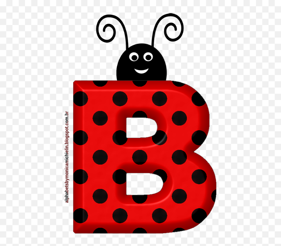 Monica Michielin Alphabets Joaninha Alfabeto Png Parte 2 - Ladybug Letters,Ladybug Png