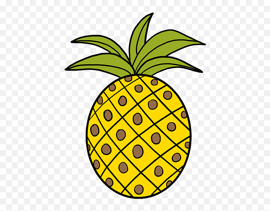 Cartoon Pineapple Drawing Free Download - Easy Pineapple Drawing Png,Pineapple Cartoon Png