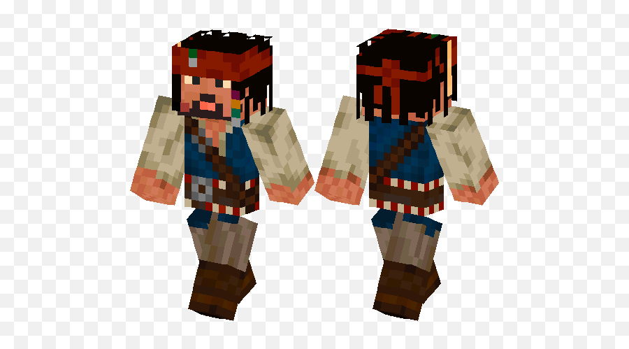 Download Jack Sparrow Mcpe Skin - Captain Jack Sparrow Minecraft Skin Png,Jack Sparrow Png