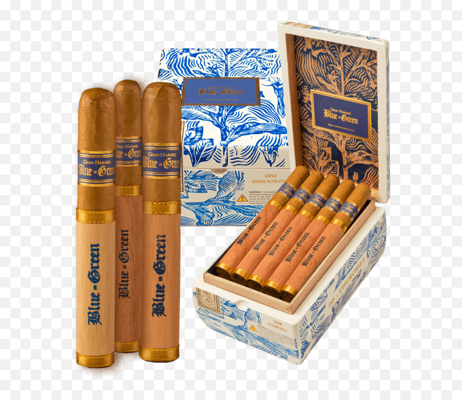 Gran Habano Blue In Green Cigars - Wood Png,Cigar Transparent