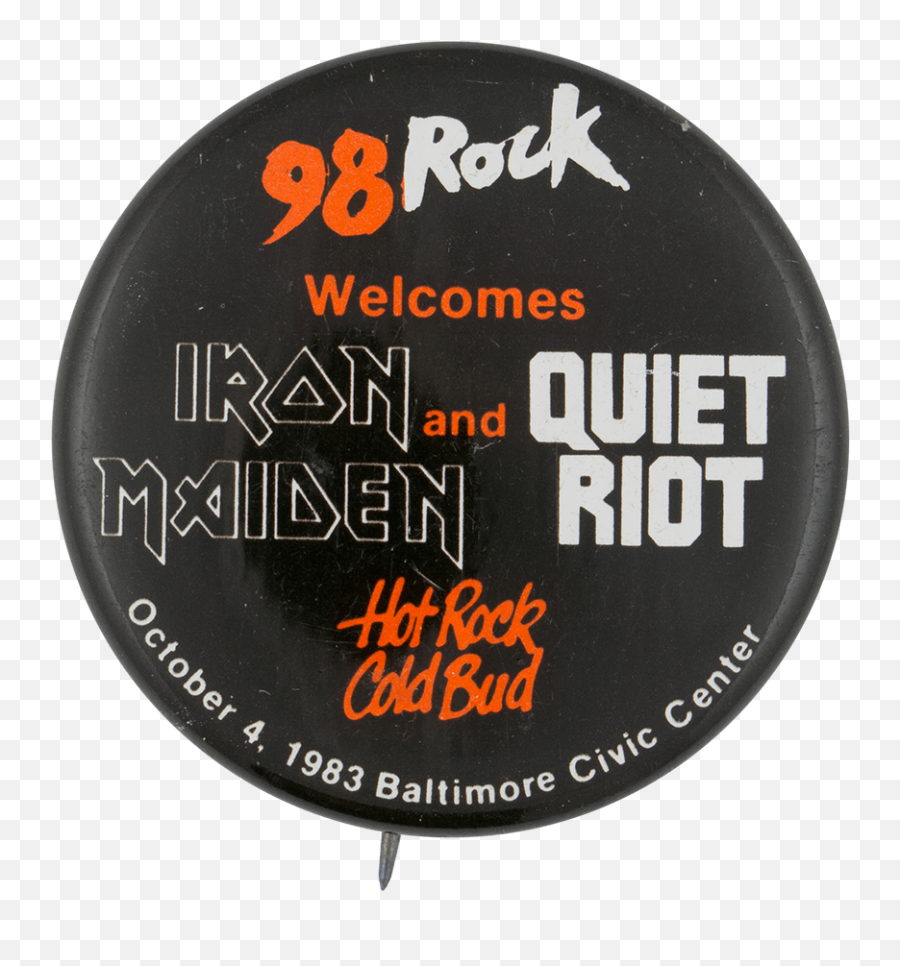 Iron Maiden And Quiet Riot Concert Busy Beaver Button Museum - Quiet Riot Png,Iron Maiden Logo Png
