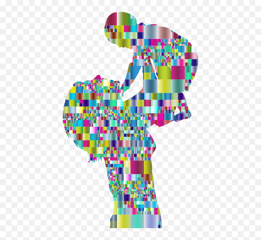 Download Free Png Prismatic Mosaic Mother And Baby - Mosaic Of Mother And Child,Baby Silhouette Png